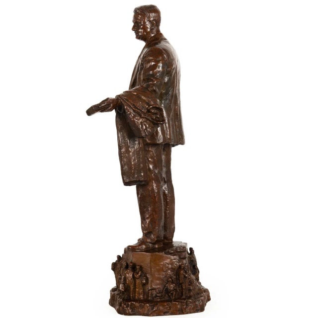 American Rare American Bronze Sculpture of Prison Reformer Thomas Mott Osborne For Sale - Image 3 of 18