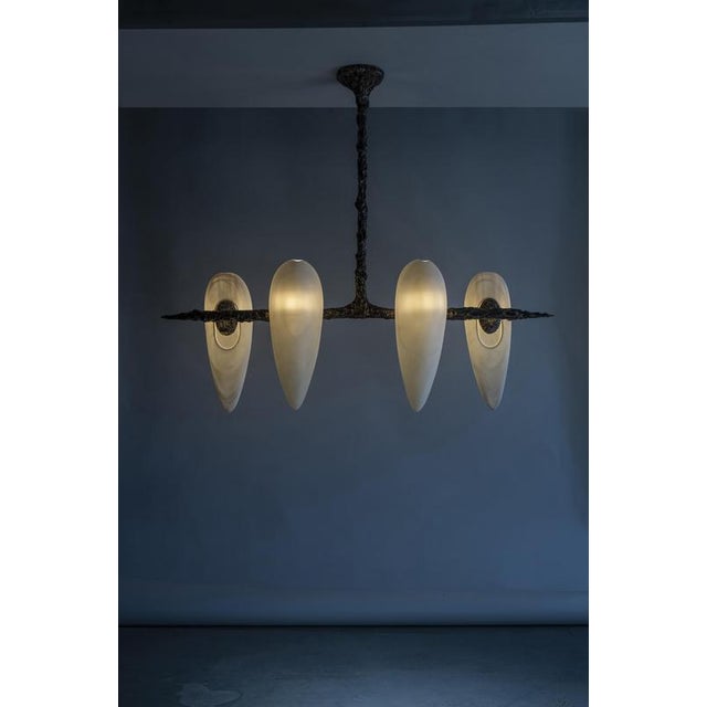 Black LV-426 Horizontal Pendant in Patinated Cast Bronze by William Guillon For Sale - Image 8 of 16