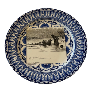Early 1900s Royal Doulton Gibson Girls Dinner Plate" They All Go Skating"