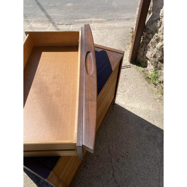 Brown Vintage Veneer Chest of Drawers in Elm Wood, 1970s For Sale - Image 8 of 18