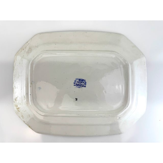 Vintage Burleigh "Arden" Blue Floral Ironstone Octagonal Serving Platter For Sale - Image 10 of 11