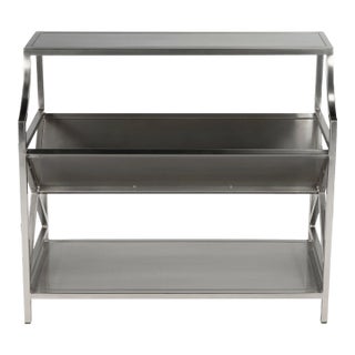Keats Library 2-Tier 36"W Bookcase, Silver For Sale