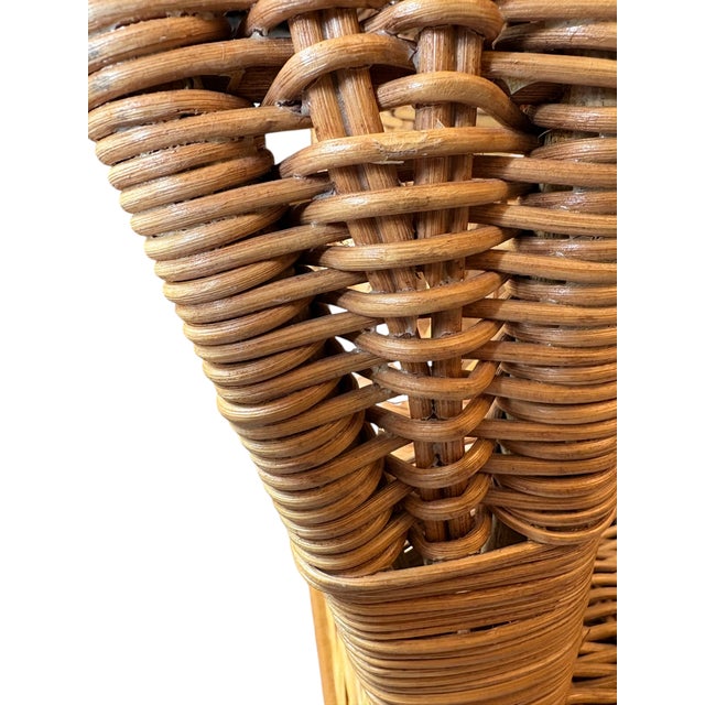 Late 20th Century Ralph Lauren Safari Collection Tan Wicker Rocking Chair For Sale - Image 13 of 18