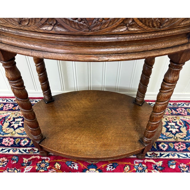 Antique French Oak Barley Twist Standing Planter Jardinière Liner C. 1930s For Sale - Image 15 of 17