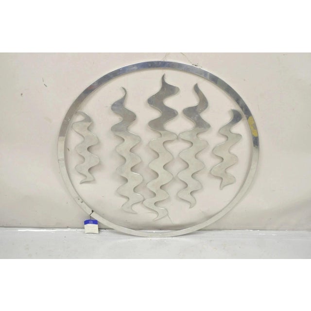 Vintage Phyllis Mark 40" Polished Steel Chrome Hanging Wind Chime Sculpture For Sale - Image 12 of 12
