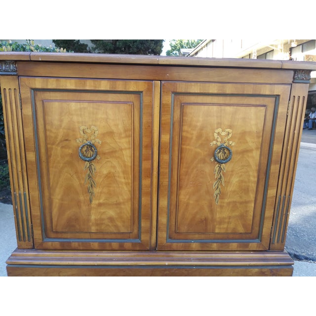 Art Deco Flame Mahogany Pop Up Bar Leaves Open Chairish