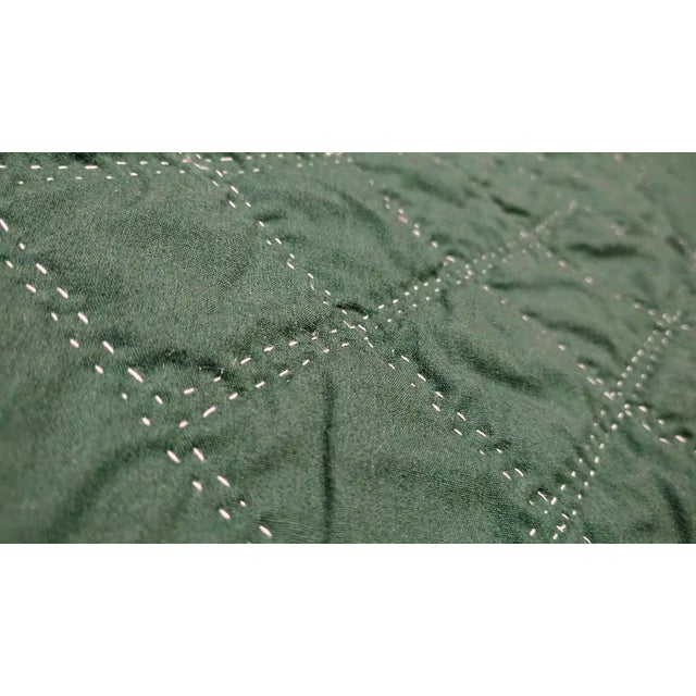 Green The "Generations" Heirloom Quilt: Hand-Stitched, Embroidered, and Signed by Master Artist Jean Carteen For Sale - Image 8 of 9
