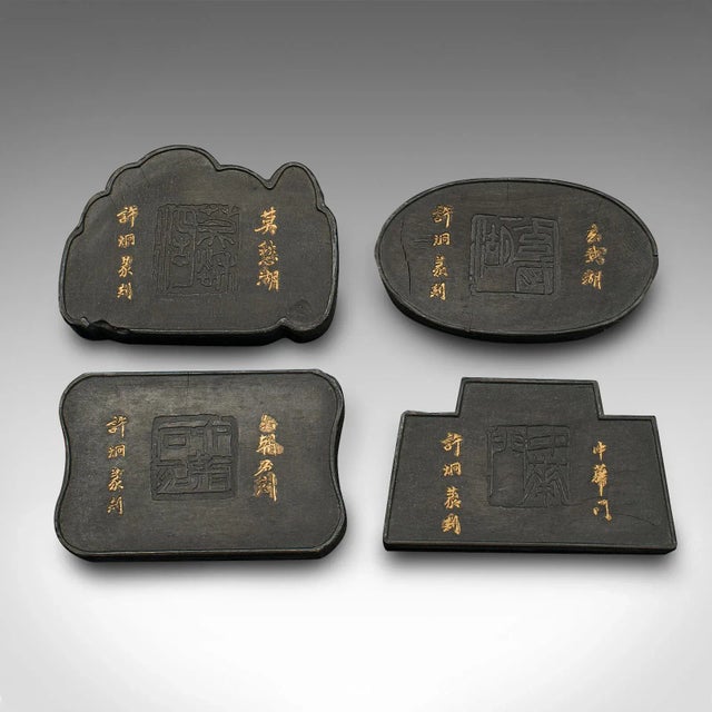 1900's Set of 8 Antique Calligraphic Ink Blocks For Sale - Image 9 of 9
