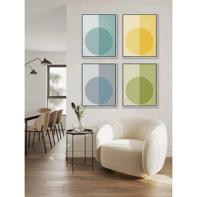 Modern Cool Forevers by Stephanie Henderson in White Frame, Medium Art Prints on Canvas, Set of 4 For Sale In Austin - Image 6 of 7