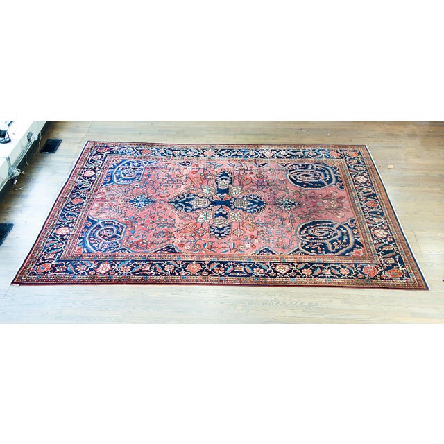 Persian Early 20th Century Persian Sarouk Farahan Rug For Sale - Image 3 of 13