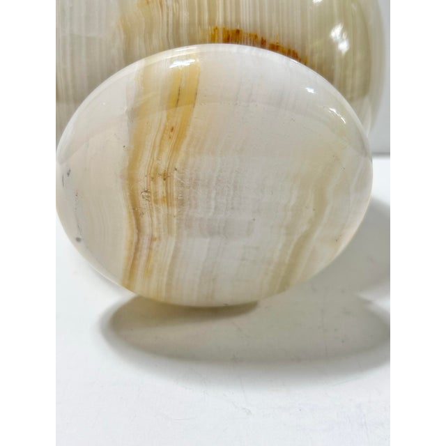 Large Vintage Banded Onyx Sphere on Stone Base For Sale - Image 9 of 12