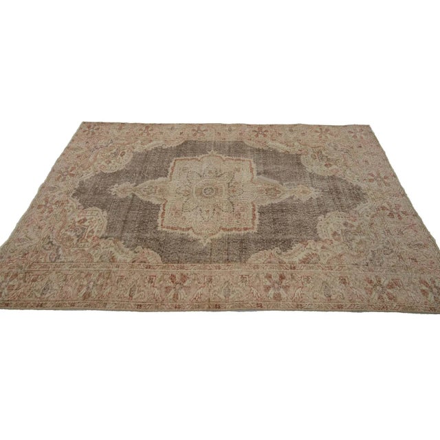 Distressed Vintage Turkish Area Rug- 3′10″ × 6′7″ For Sale - Image 4 of 7