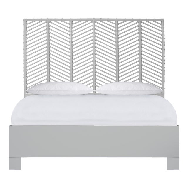 Liam Platform Bed Double - Light Gray For Sale