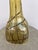 This handblown art glass vase collection reflects the warm tones. Amber art glass with a square base and a long neck...