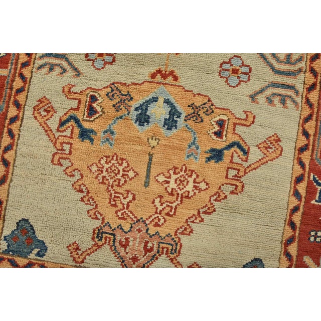 Kazak Runner 2’10” X 9’7” Gray Wool Tribal Hand-Knotted Oriental Rug For Sale - Image 4 of 14
