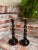 Victorian Pair Set Antique English Oak Open Barley Twist Candlesticks Candle Holder Brass For Sale - Image 3 of 12