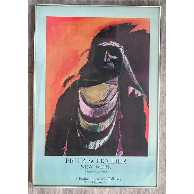 1980s Original Fritz Scholder “Sunset Indian” Gallery Show Poster For Sale In Denver - Image 6 of 12