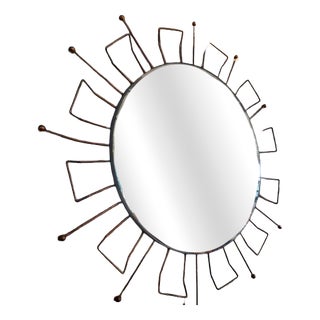 Vintage Mirror with Metal Frame, Denmark, 1960s For Sale