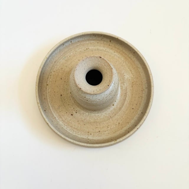 Vintage Speckled Pottery Bud Vase and Tray For Sale - Image 4 of 11