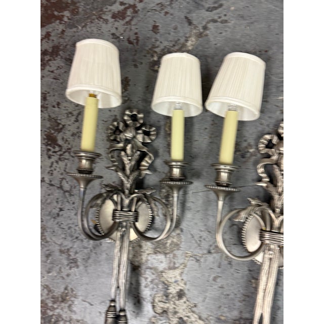 19th Century Louis XVI Style Wall Sconces, Pair For Sale - Image 11 of 12