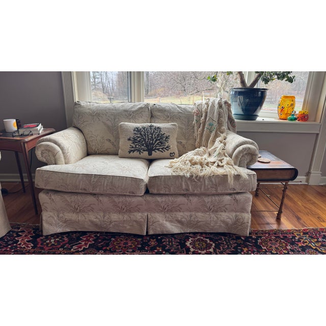 1990s Nature-Inspired Toile Drexel Heritage Love Seat For Sale In New York - Image 6 of 9
