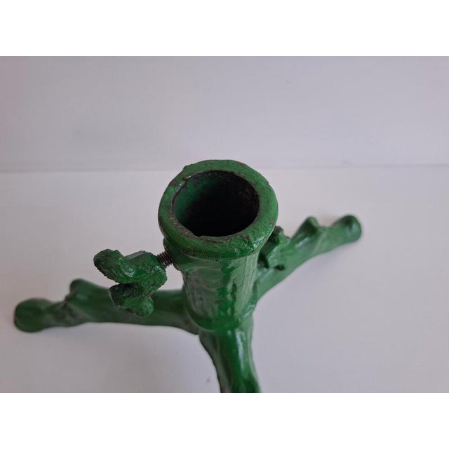 Vintage Czechoslovakian Green Cast Iron Folding Christmas Tree Stand, 1960 For Sale - Image 6 of 15