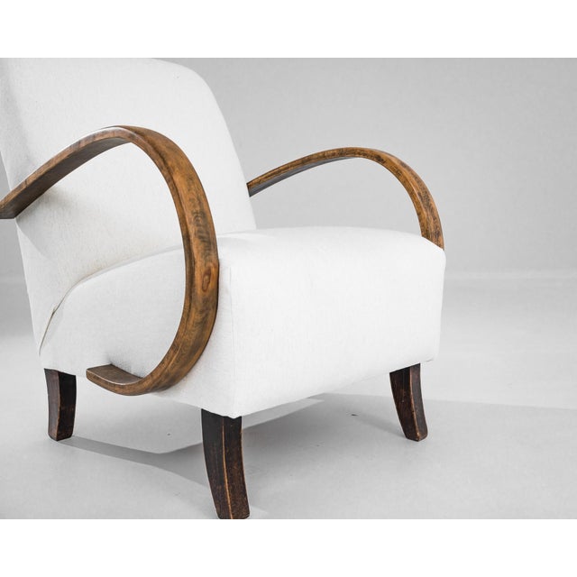 Jindrich Halabala 1930s Czech Wooden Armchair by J. Halabala For Sale - Image 4 of 4