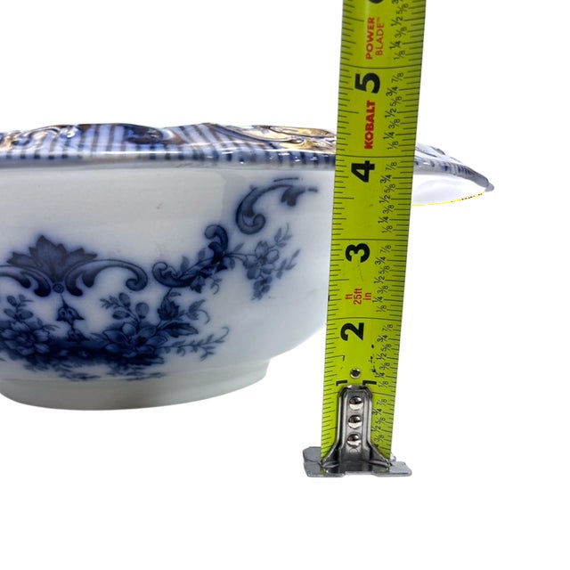 Large Victorian Blue & White Transferware Wash Basin | Bowl in "Duchess" For Sale - Image 12 of 14