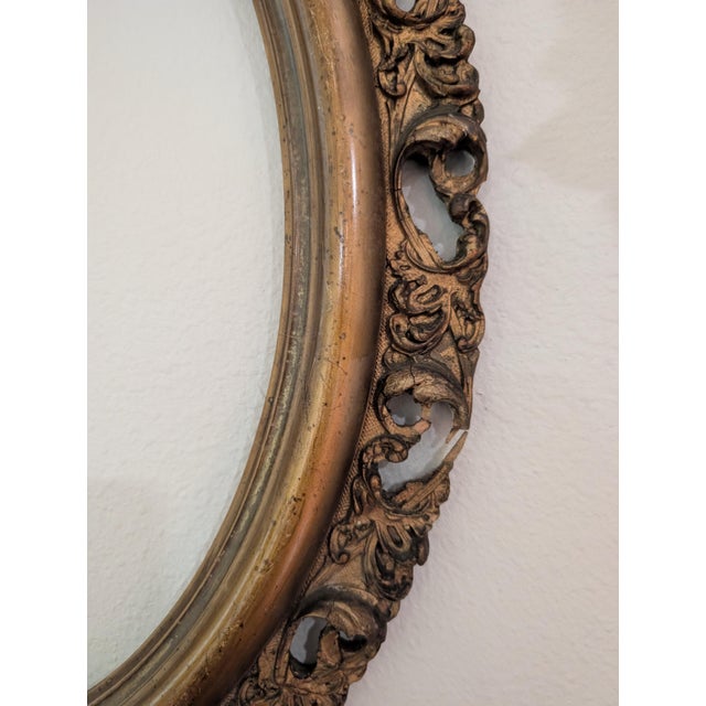 Gold Late 19th Century Victorian Style Oval Wooden Frame For Sale - Image 8 of 10