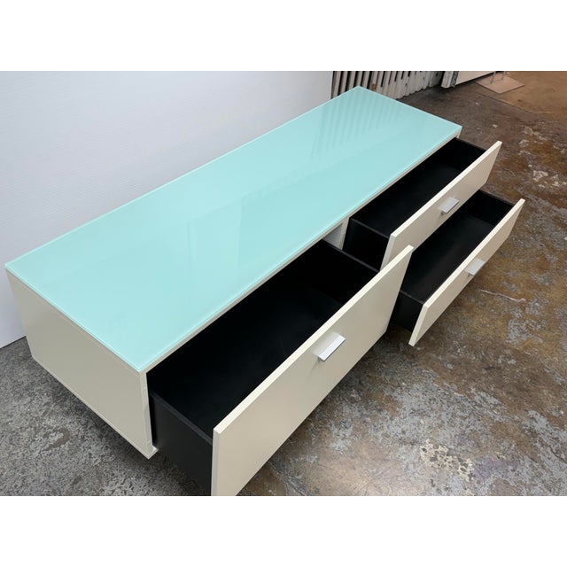 Alivar Italian White Glass Sideboard For Sale - Image 4 of 12