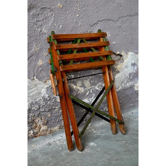 M*G様 EUREKA Vintage stool Mid-Century Folding Stool in Wood Slat and Metal from Eureka