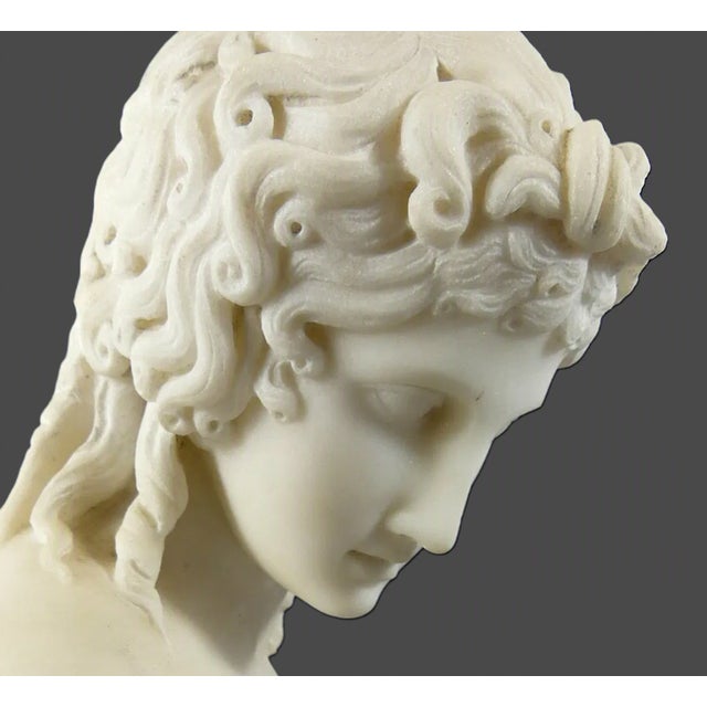 Italian Grand Tour Carrara Marble Bust of Eros of Centocelle For Sale In Los Angeles - Image 6 of 6