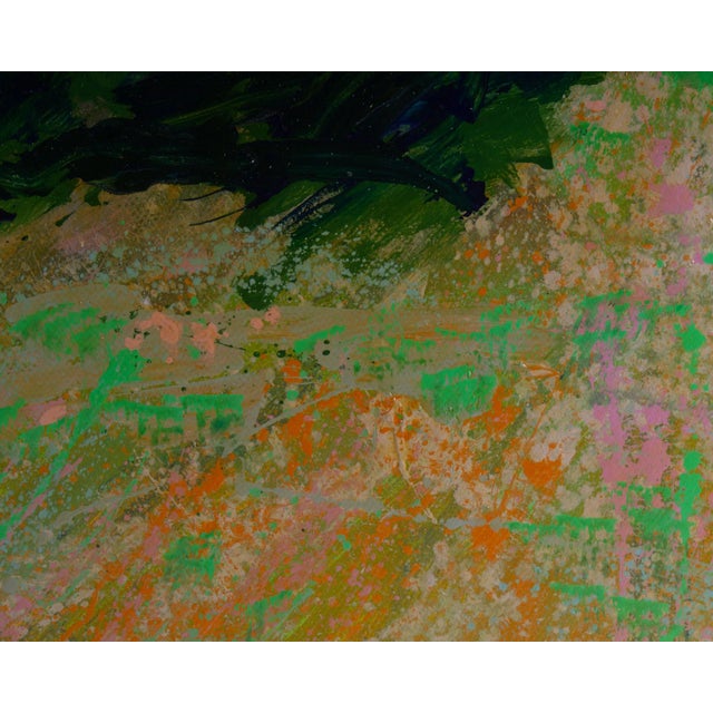 1980s “Bush Country” Abstract Landscape Acrylic Painting by Harry Hilson For Sale In Indianapolis - Image 6 of 8