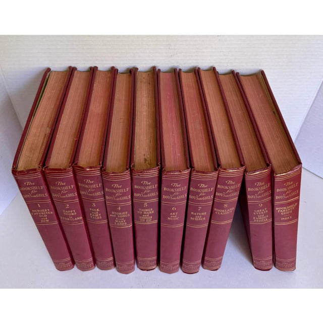Mid-Century Modern 1960 “The Bookshelf for Boys and Girls” Complete 10-Volume Book Set For Sale - Image 3 of 11