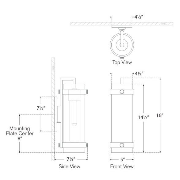 2020s Ian K. Fowler for Visual Comfort Signature Kears Small Bracketed Wall Light in Aged Iron with Clear Glass For Sale - Image 5 of 5