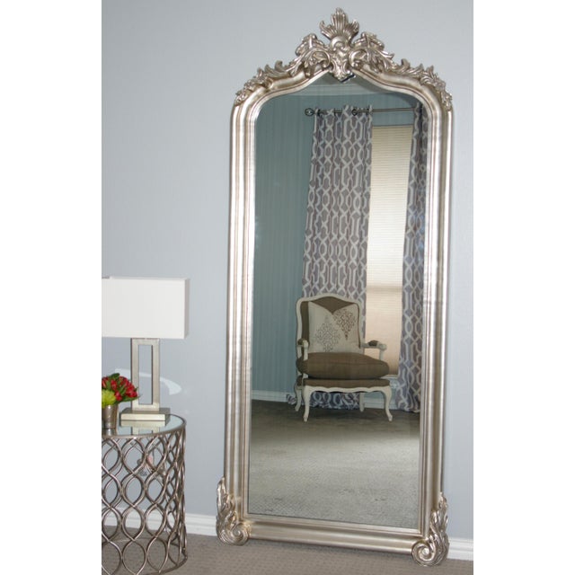 Blenheim Silver Arched Crown Full Length Floor Mirror