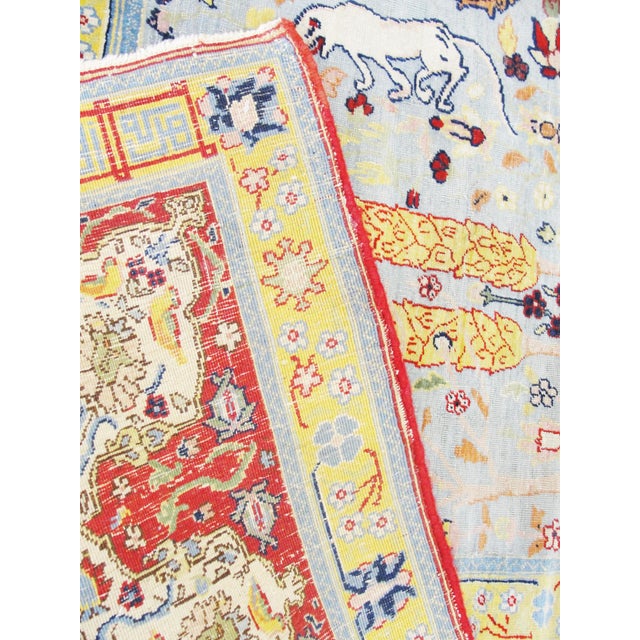 Antique Turkish Hereke Carpet 6'6" X 9'5" as Is For Sale - Image 4 of 8