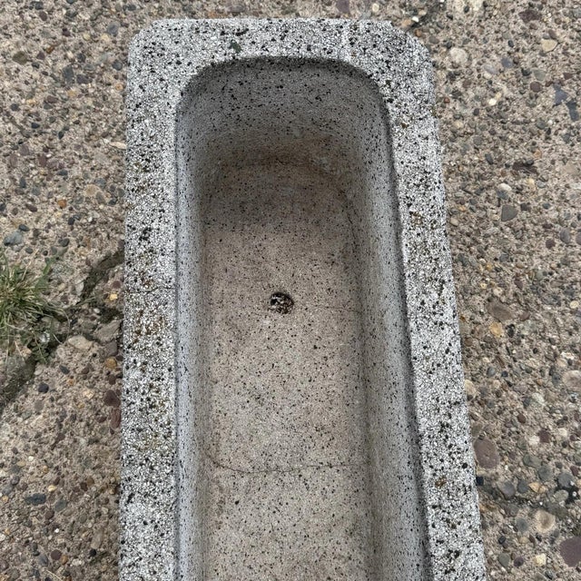 Vintage Neoclassical Style Concrete Cherub 36" Long Garden Planter Pots - A Pair For Sale - Image 16 of 18
