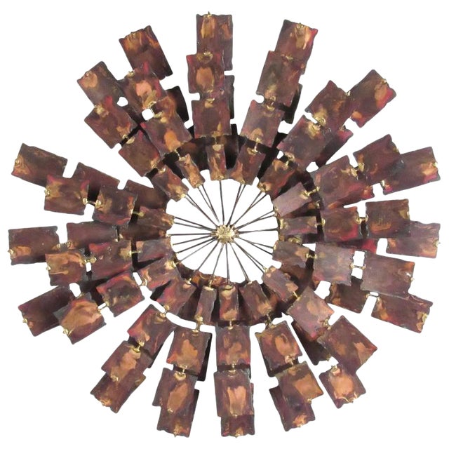 Stylish Curtis Jere Style Hammered Metal Wall Art Chairish