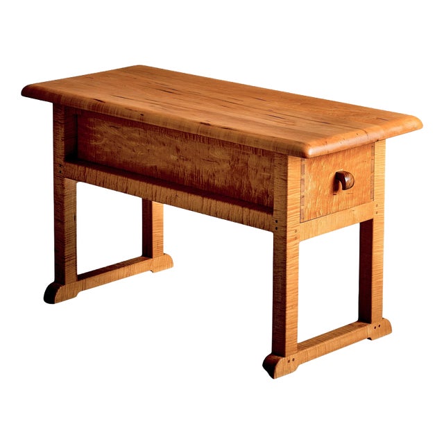 Studio Coffee Table in Curly Maple with Double Access, 1950s For Sale