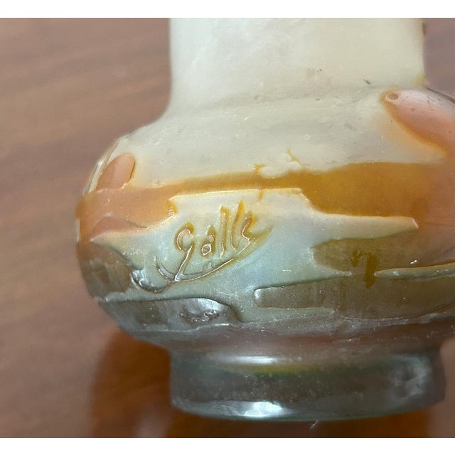 Glass Small Glass Vase with Cameo Work by Emile Gallé, 1900s For Sale - Image 7 of 18