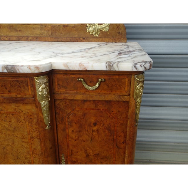 Louis XVI Style Buffet in Burr Walnut with Gilt Bronze Mounts, 1800s For Sale - Image 15 of 18