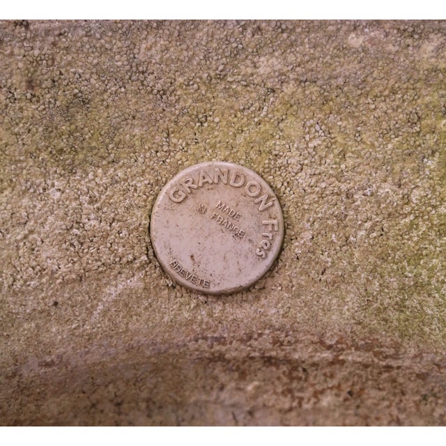 Pair of Early 20th Century French Stone Garden Urns Planters by Grandon Freres For Sale In Dallas - Image 6 of 14