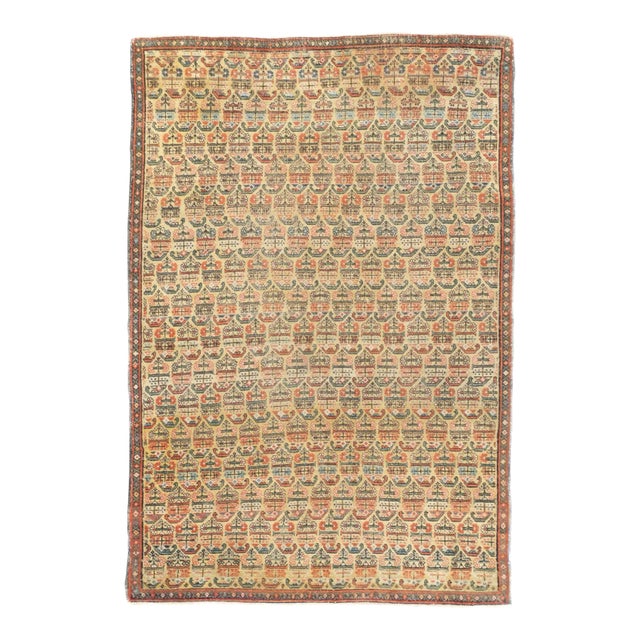 Late 18th Century Antique Persian Farahan Rug 3'3'' x 4'9'' For Sale