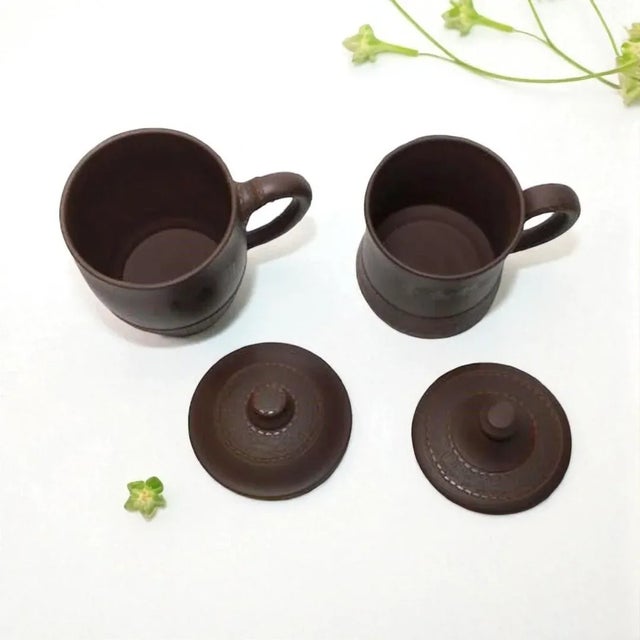 1990s Handmade Yixing Tea Cups With Lids in Box - Diaoyutai State Guesthouse Gift For Sale In Dallas - Image 6 of 18