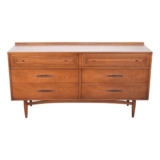1960s Broyhill Sculptra "Double" Lowboy Dresser For Sale