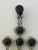 1940s Onyx Diamente Sterling Chandelier Earrings - 2 Pieces For Sale - Image 4 of 5