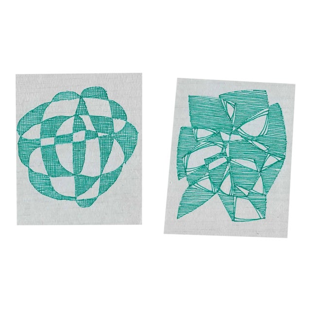 William Davis Geometric Drawing - A Pair For Sale