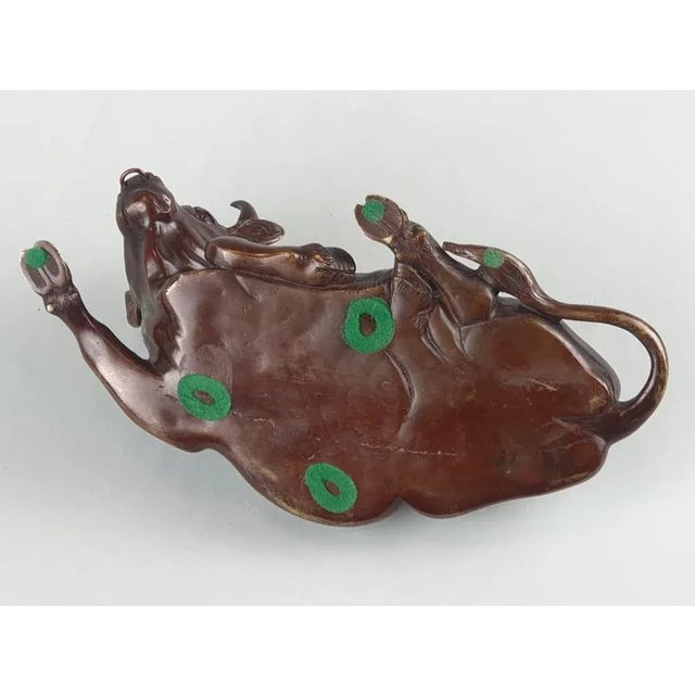 Japanese Meiji Artist, Sculpture of a Laying Bull, 19th Century, Bronze For Sale - Image 9 of 10