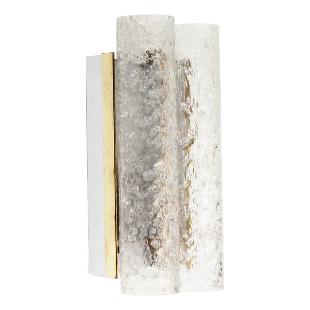 Wall Lamp in Brass and Glass by Doria Leuchten, 1970s For Sale